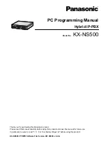 Предварительный просмотр 1 страницы Panasonic KX-NS500 Pc Programming Manual