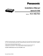 Preview for 1 page of Panasonic KX-NS700 Installation Manual