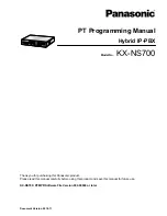 Panasonic KX-NS700 Programming Manual preview