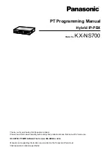 Panasonic KX-NS700 Pt Programming Manual preview