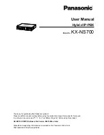 Panasonic KX-NS700 User Manual preview