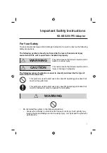 Panasonic KX-NS8290 Important Safety Instructions Manual preview