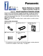 Предварительный просмотр 1 страницы Panasonic KX-NT303 Quick Reference Manual