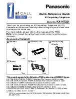 Preview for 1 page of Panasonic KX-NT321-B Quick Reference Manual