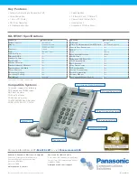 Preview for 2 page of Panasonic KX-NT321 Specifications