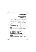 Preview for 1 page of Panasonic KX-NT346 Quick Reference Manual