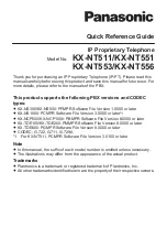 Preview for 1 page of Panasonic KX-NT511 Quick Reference Manual