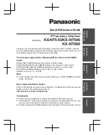 Предварительный просмотр 1 страницы Panasonic KX-NT543 Quick Reference Manual