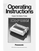 Предварительный просмотр 1 страницы Panasonic KX-P1080i Operating Instructions Manual