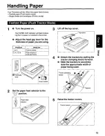 Preview for 13 page of Panasonic KX-P1131 - KX-P 1131 B/W Dot-matrix Printer Operating Instructions Manual