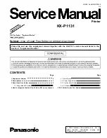 Preview for 1 page of Panasonic KX-P1131 - KX-P 1131 B/W Dot-matrix Printer Service Manual