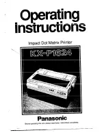 Предварительный просмотр 1 страницы Panasonic KX-P1624 Operating Instructions Manual