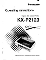 Preview for 1 page of Panasonic KX-P2123 Operating Instructions Manual