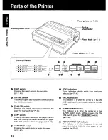 Предварительный просмотр 10 страницы Panasonic KX P2130 - KX-P 2130 Color Dot-matrix... User Manual