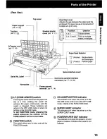 Preview for 13 page of Panasonic KX-P3123 - KX-P 3123 B/W Dot-matrix Printer Operating Instructions Manual