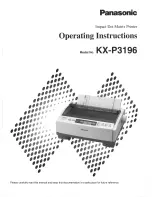 Panasonic KX-P3196 - KX-P 3196 B/W Dot-matrix Printer Operating Instructions Manual preview