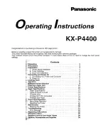 Preview for 1 page of Panasonic KX-P4400 Operating Instructions Manual