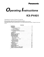 Preview for 1 page of Panasonic KX-P4401 Operating Instructions Manual