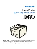 Предварительный просмотр 1 страницы Panasonic KX-P7500 Operating Instructions Manual