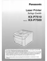 Предварительный просмотр 1 страницы Panasonic KX-P7500 User Manual