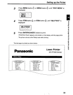 Preview for 33 page of Panasonic KX-P7500 User Manual