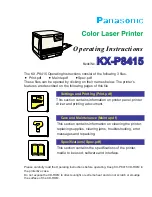 Предварительный просмотр 1 страницы Panasonic KX-P8415 Operating Instructions