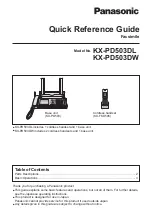 Panasonic KX-PD503DL Quick Reference Manual preview