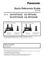 Panasonic KX-PD703UD Quick Reference Manual preview