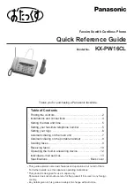 Panasonic KX-PW16CL Quick Reference Manual preview