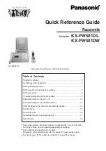 Panasonic KX-PW501DL Quick Reference Manual preview