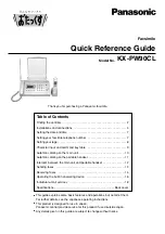 Panasonic KX-PW90CL Quick Reference Manual preview