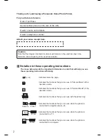 Preview for 2 page of Panasonic KX-PX20M - Photo Printer - 20 Sheets Operating Instructions Manual