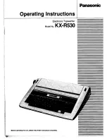 Panasonic KX-R530 - Electronic Typewriter Operating Instructions Manual preview