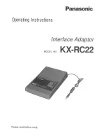 Preview for 1 page of Panasonic KX-RC22 Operating Instructions Manual