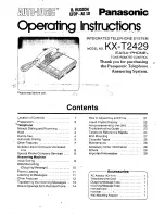 Panasonic KX-T2429 Operating Instructions Manual preview