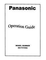 Предварительный просмотр 1 страницы Panasonic KX-T3155A Operation Manual