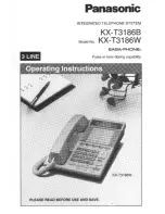 Предварительный просмотр 1 страницы Panasonic KX-T3186 Operating Instructions Manual