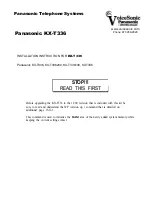 Panasonic KX-T336200 Installation Instructions Manual preview