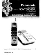 Preview for 1 page of Panasonic KX-T3806BA Operating Instructions Manual