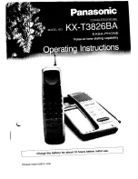 Предварительный просмотр 1 страницы Panasonic KX-T3826BA Operating Instructions Manual