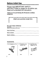 Preview for 2 page of Panasonic KX-T4109-B Operating Instructions Manual