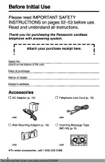 Предварительный просмотр 3 страницы Panasonic KX-T4310D-W Operating Instructions Manual