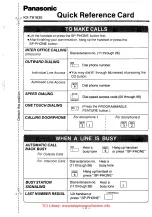 Preview for 3 page of Panasonic KX -T61630 Operating Instructions Manual