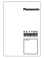 Предварительный просмотр 1 страницы Panasonic KX-T7000 Quick Manual