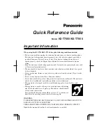 Panasonic KX-T7565 Quick Reference Manual preview