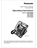 Preview for 1 page of Panasonic KX-T7625 - Digital Proprietary Speakerphone 24 Button Operating Instructions Manual