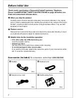 Предварительный просмотр 2 страницы Panasonic KX-T7625 - Digital Proprietary Speakerphone 24 Button Operating Instructions Manual