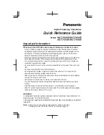 Preview for 1 page of Panasonic KX-T7625E Quick Reference Manual