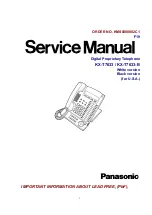 Preview for 1 page of Panasonic KX-T7633 Service Manual