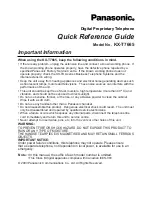 Preview for 2 page of Panasonic KX-T7665 User Manual